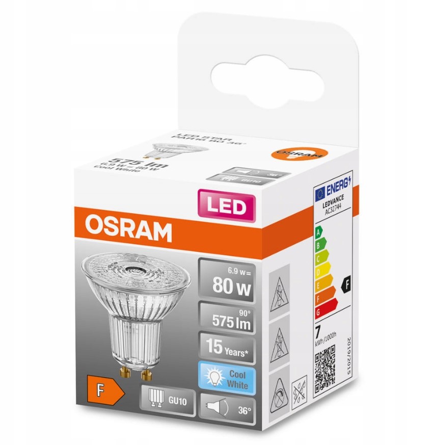 Светодиодная лампа Osram LED PAR16 GU10 6.9W 4000К (4058075453647) - фото 2