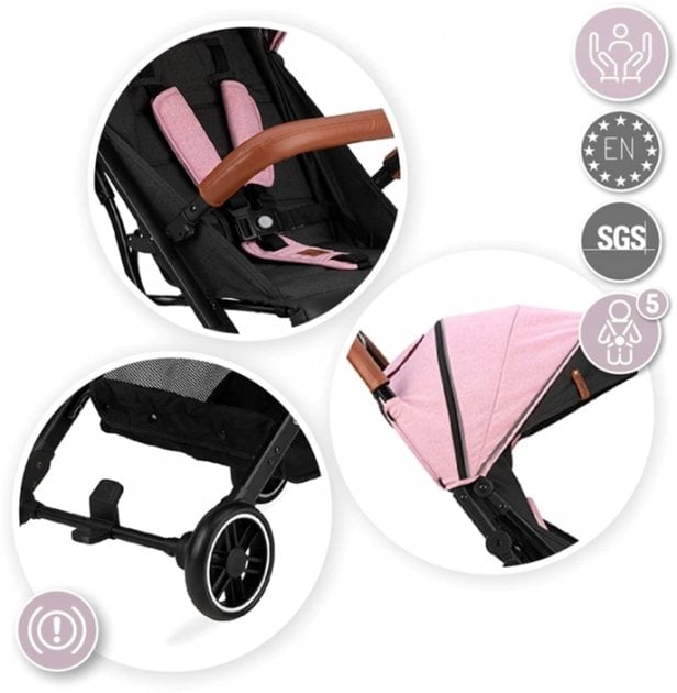 Дитяча коляска MoMi Estelle Love Black- pink, чорний з рожевим (WOSP00004) - фото 8