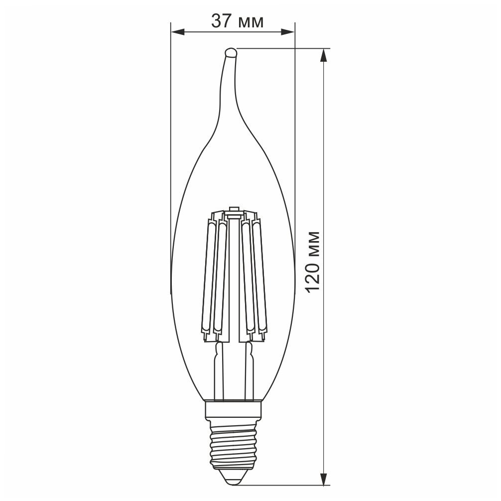 Світлодіодна лампа Videx Filament 6 W E14 2200 K бронза (VL-C37FtA-06142) - фото 3