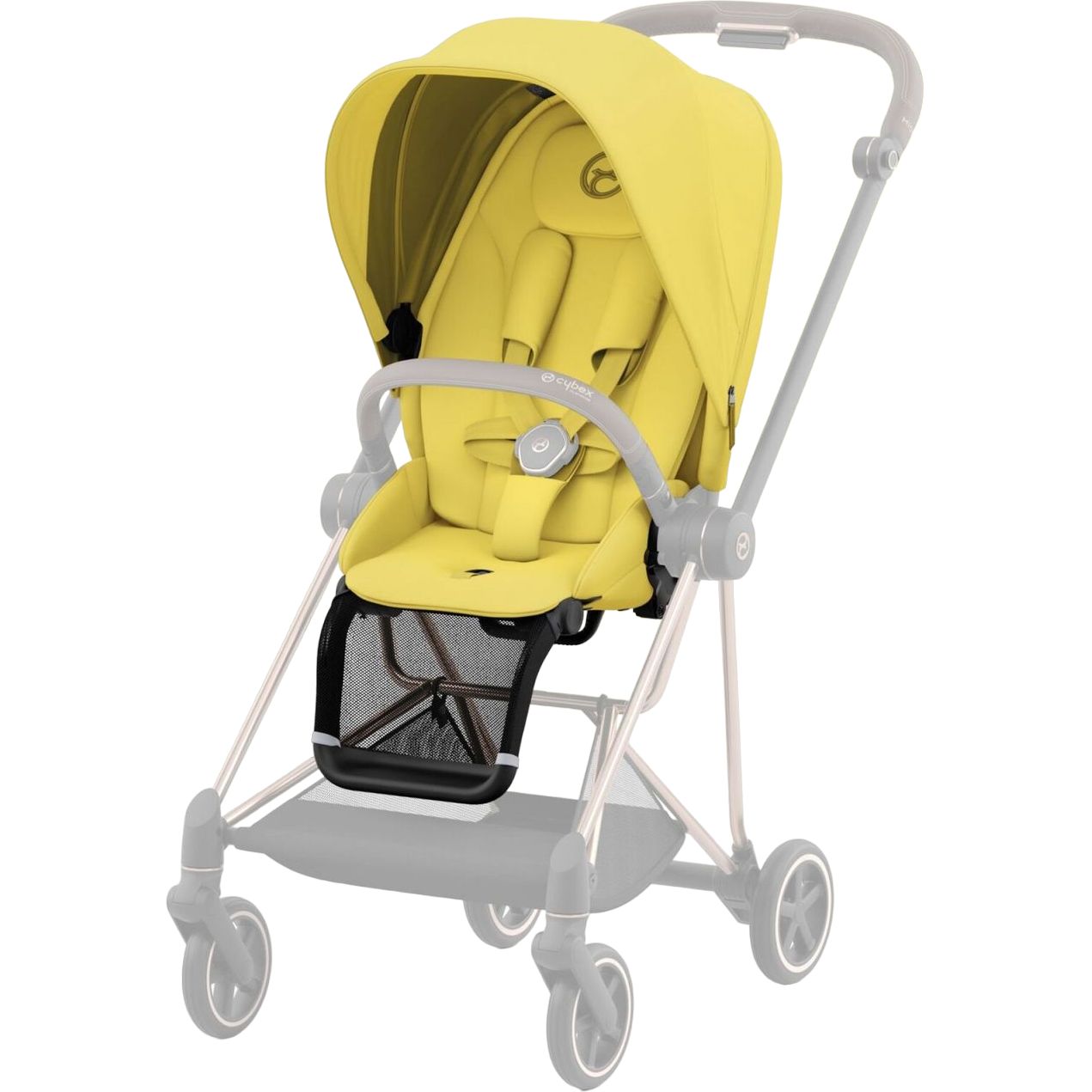 Люлька Cybex Mios Lux Mustard Yellow + Комплект текстилю для прогулянкового блоку Cybex Mios Mustard Yellow + Шасі для коляски Cybex Mios LS RBA Chrome Brown - фото 11