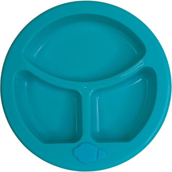 Тарелка секционная Lindo с подогревом на присоске голубая (А 51) - фото 1