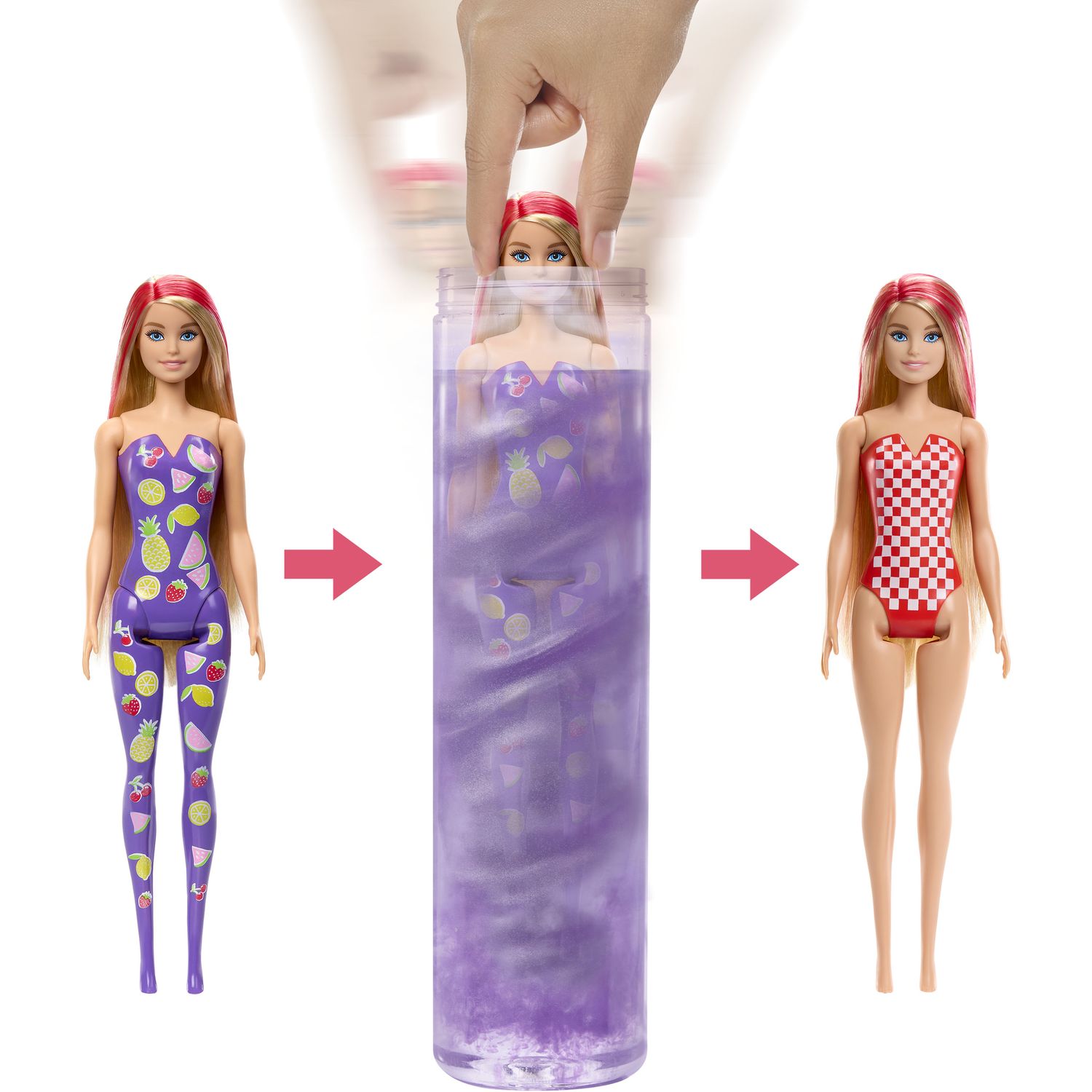 Кукла Barbie Цветное перевоплощение Фруктовый сюрприз, в ассортименте (HJX49) - фото 4