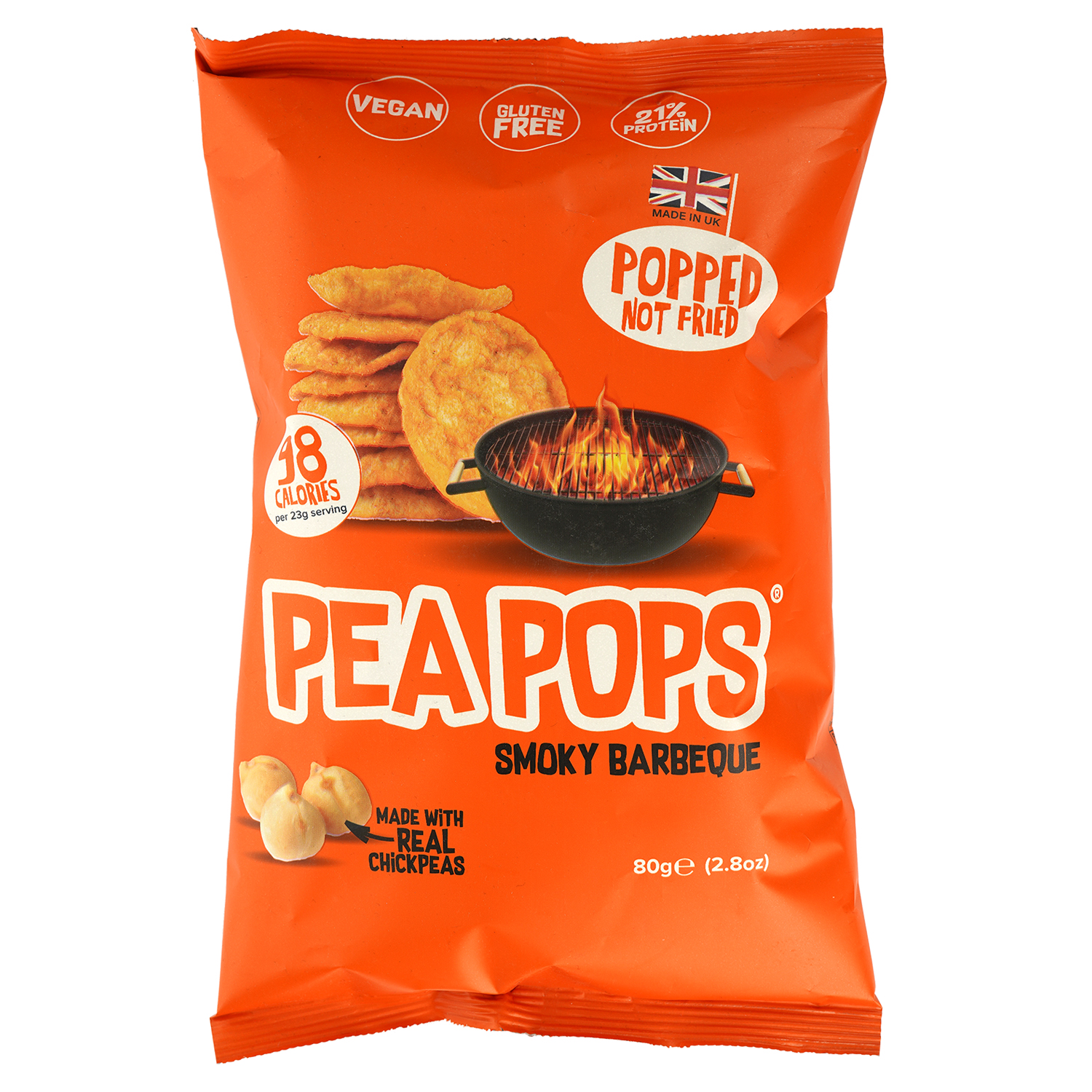 Чипси Pea Pops з нуту зі смаком барбекю 80 г - фото 1