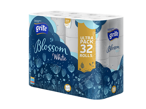 Тришаровий туалетний папір Grite Blossom 32 рулони (813824) - фото 1