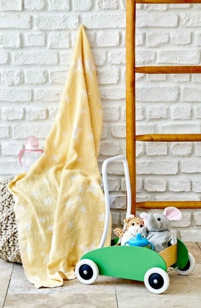 Дитяче покривало піке Karaca Home Baby star, 120х80 см, жовтий (svt-2000022253772) - фото 2