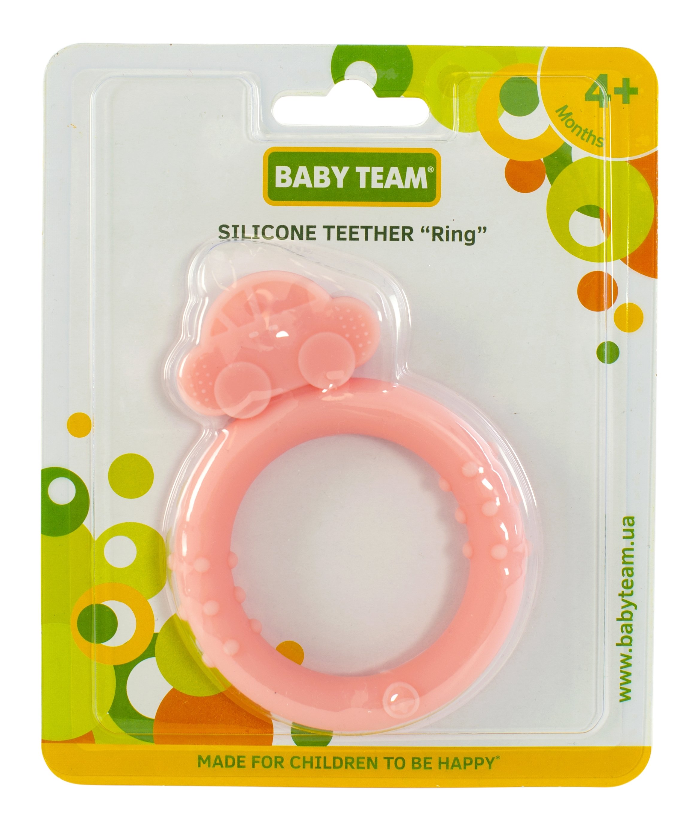 Прорезыватель Baby Team Кольцо, силиконовый, розовый (4009_розовый) - фото 2