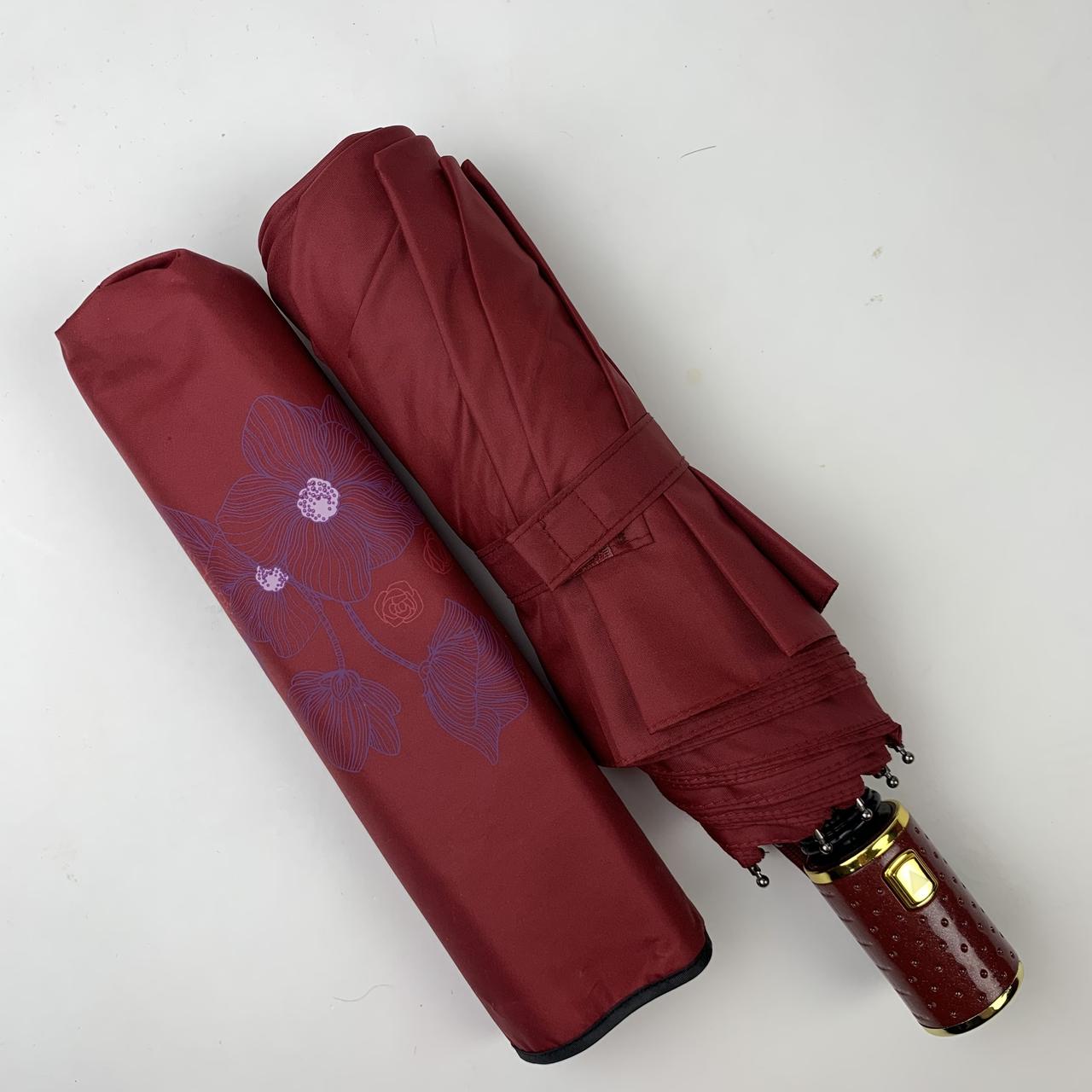 Женский складной зонтик полуавтомат Max 102 см бордовый - фото 3