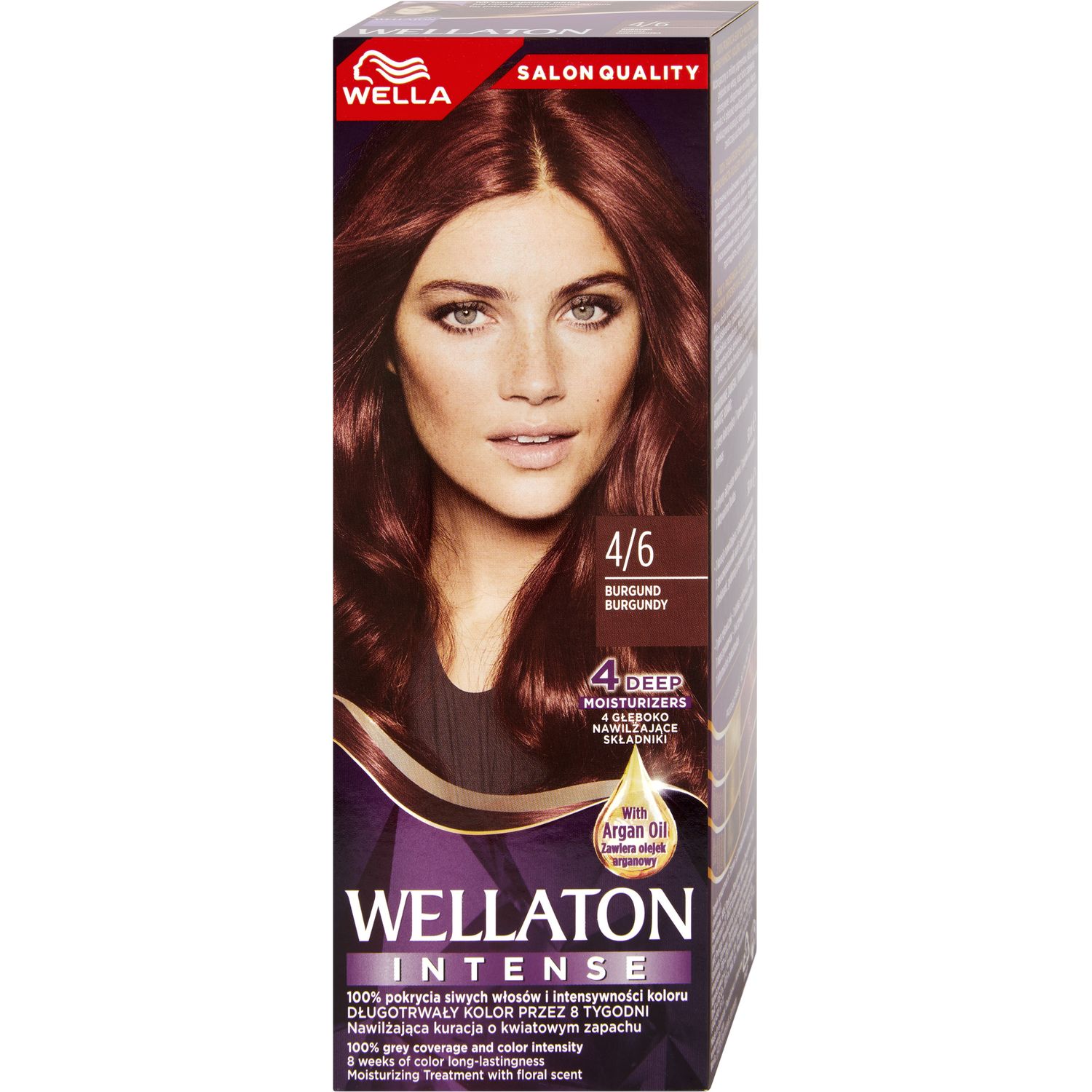 Фото - Краска для волос Стійка крем-фарба для волосся Wellaton, відтінок 4/6 , 110 мл(божоле)