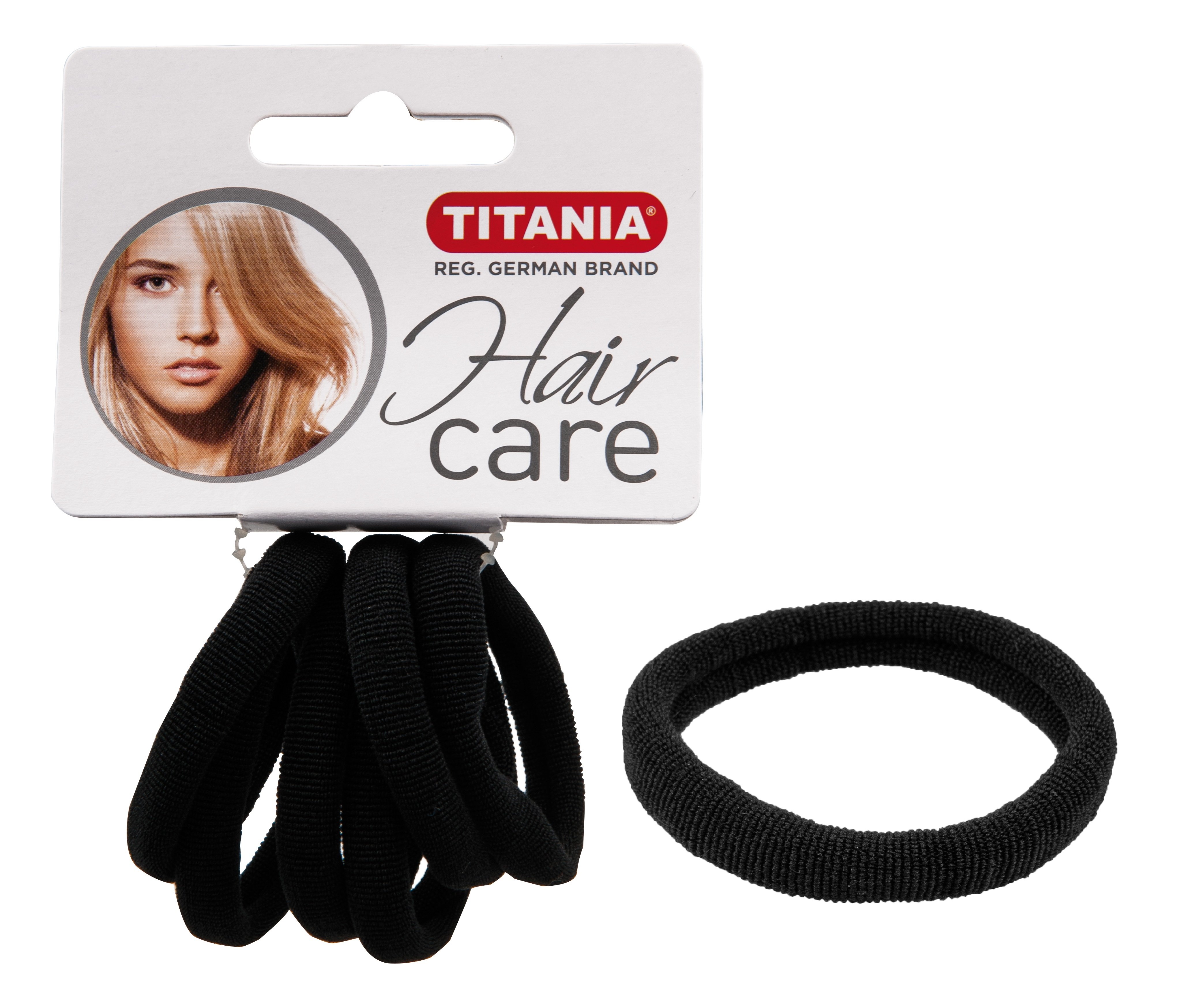 Набір резинок для волосся Titania, 6 шт., чорний (7868) - фото 1