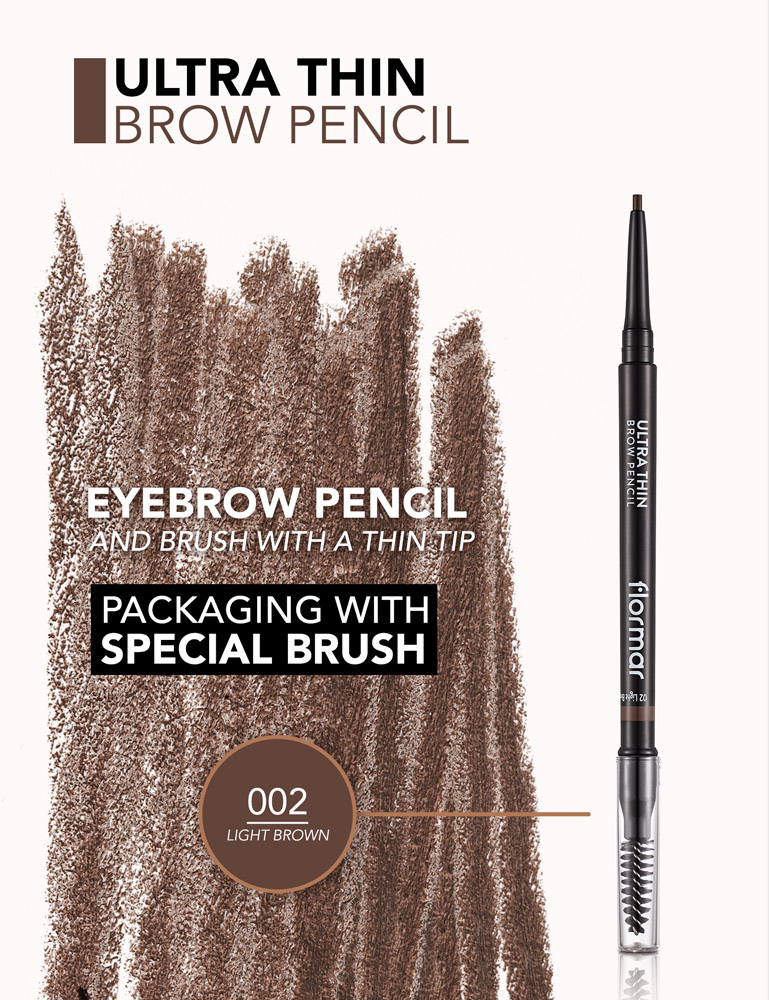 Олівець для брів Flormar Ultra Thin Brow Pencil Lght Brown тон 002, 0.14 г (8000019546637) - фото 4