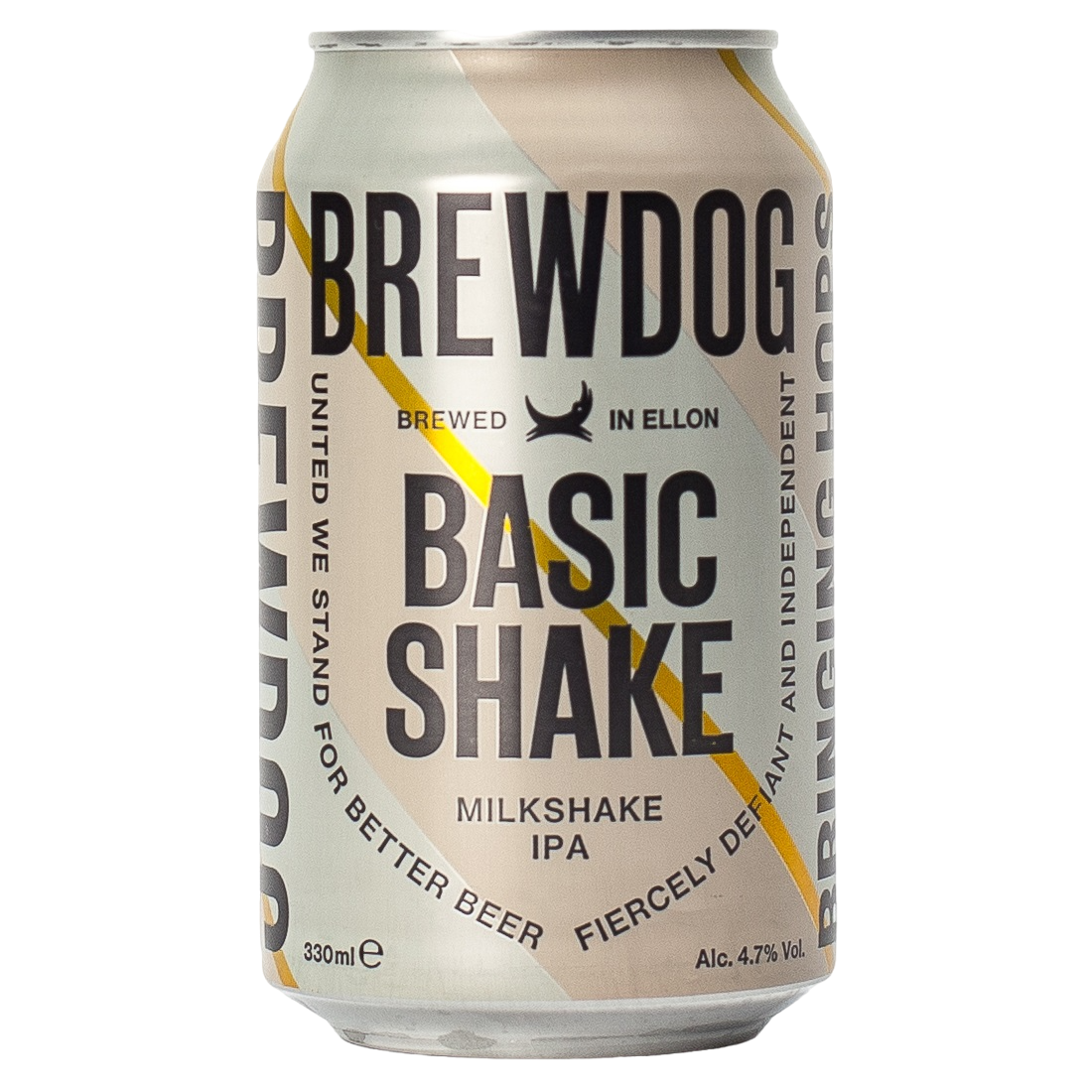 Пиво BrewDog Basic Shake, светлое, фильтрованное, 4,7%, ж/б, 0,33 л - фото 1
