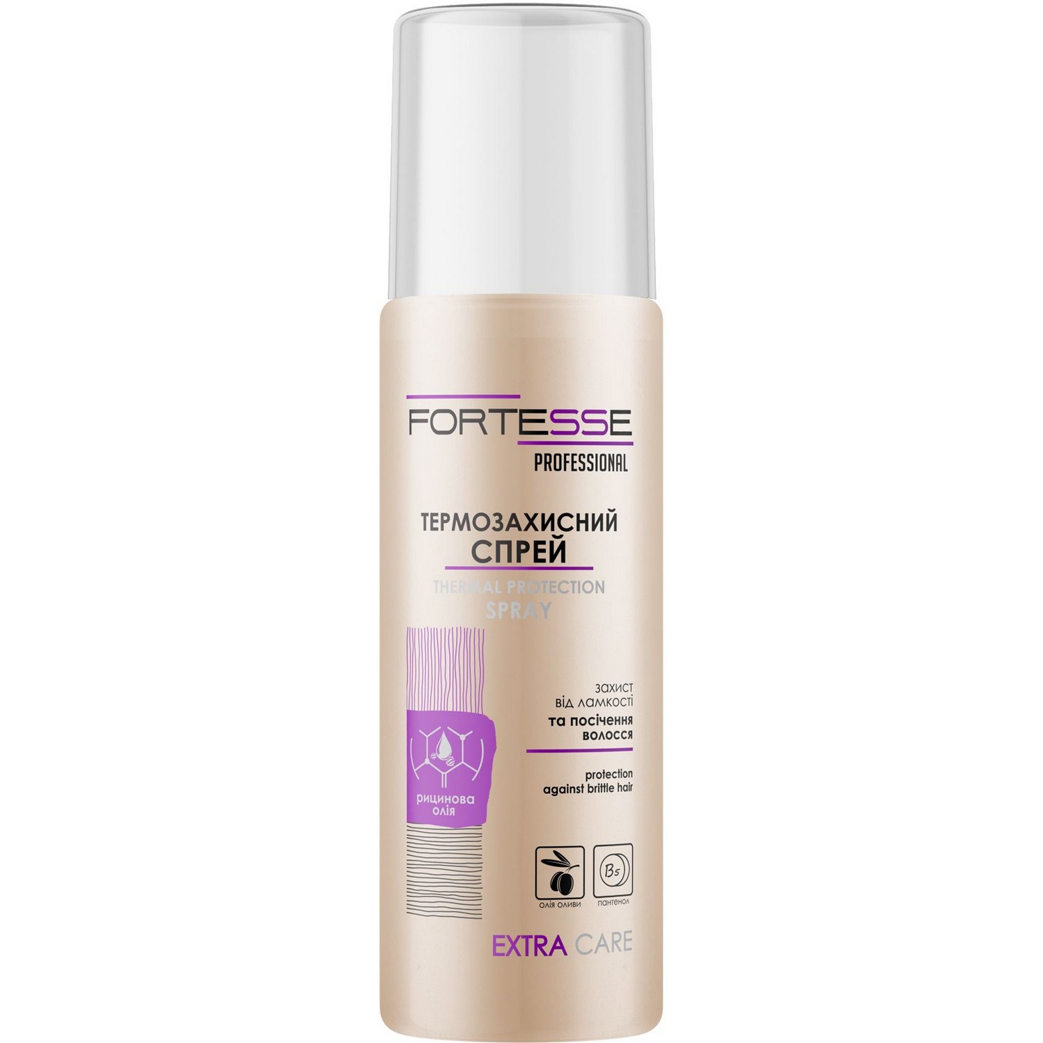 Термозахисний спрей Fortesse Professional Extra Care, захист від ламкості та посічення волосся, 150 мл - фото 1