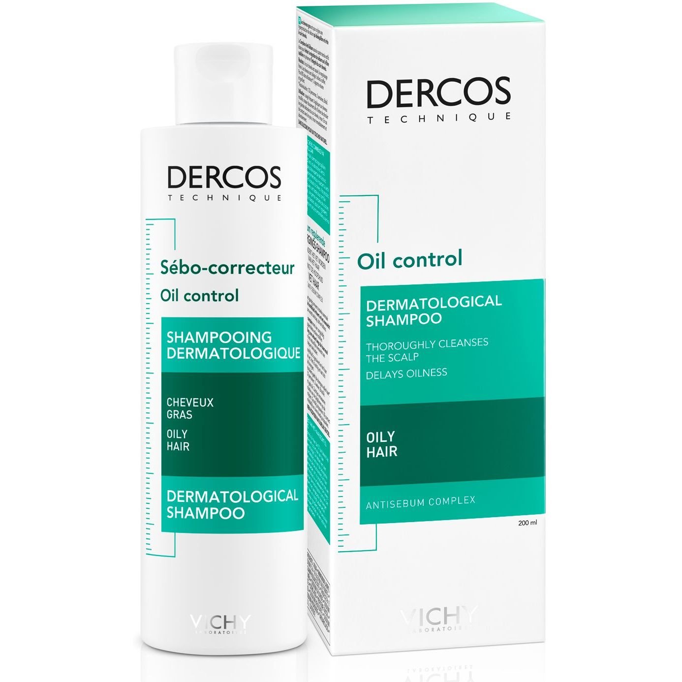 Шампунь для жирных волос Vichy Dercos Sebo-correcteur Oil Control Dermatological Shampoo 200 мл - фото 2