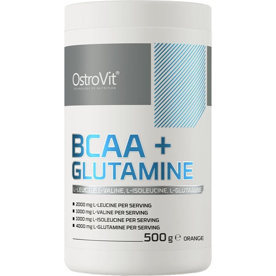 Аминокислоты OstroVit BCAA + Glutamine Апельсин 500 г - фото 1