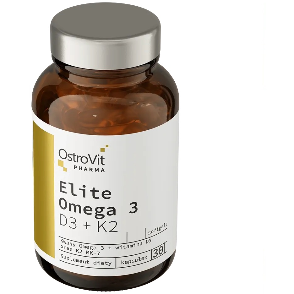 Жирні кислоти OstroVit Pharma Elite Omega 3 D3 + K2 30 капсул - фото 2