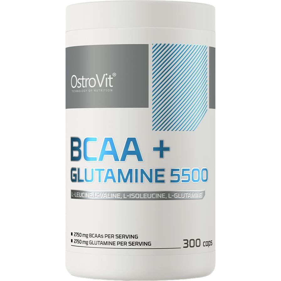 Аминокислоты OstroVit BCAA + Glutamine 1100 300 капсул - фото 1