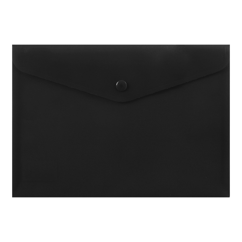 Папка конверт на кнопке Buromax А4 матовый пластик черная (BM.3925-01) - фото 1