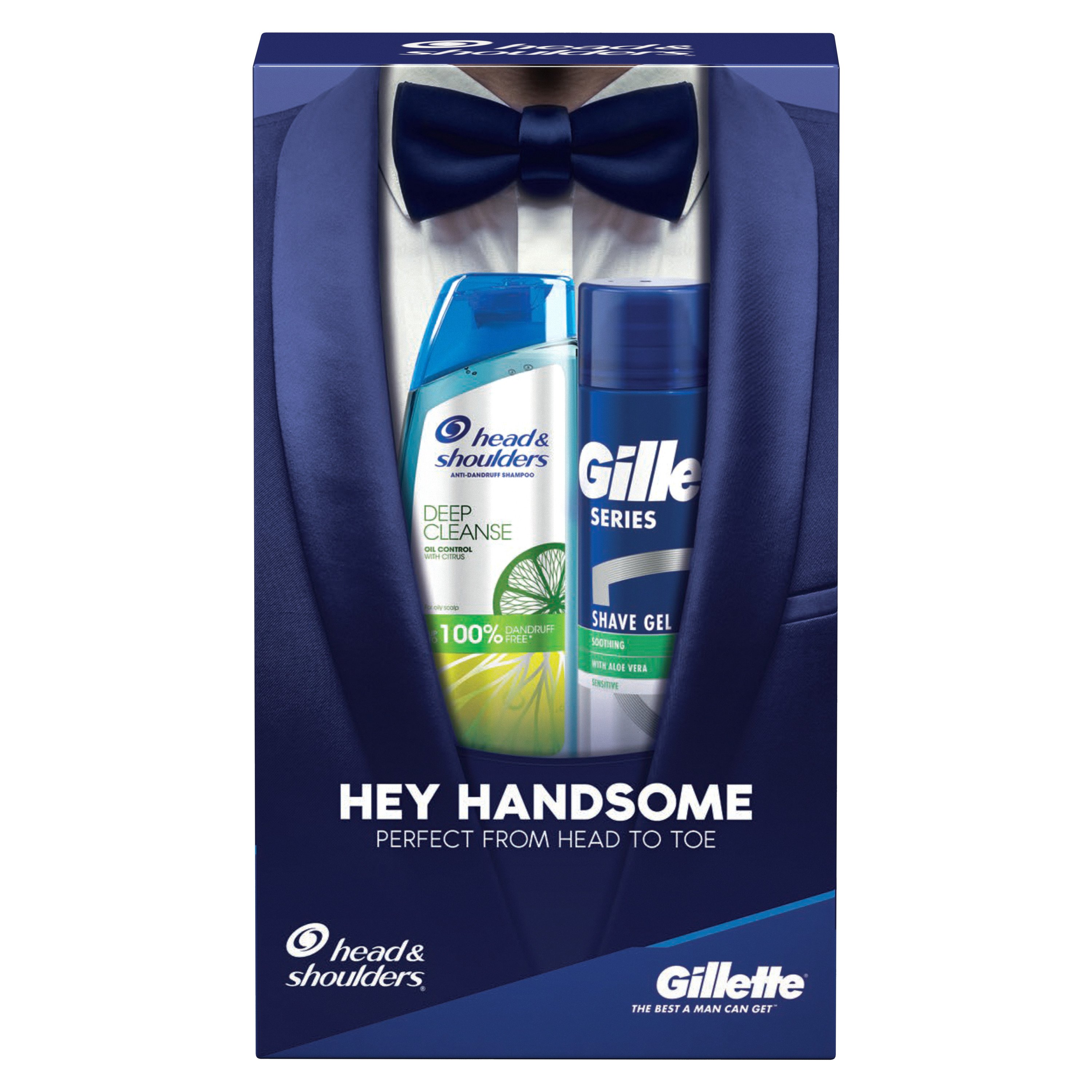 Подарочный набор для мужчин: шампунь против перхоти Head & Shoulders Глубокая очистка 270 мл + гель для бритья Gillette Series 200 мл - фото 1