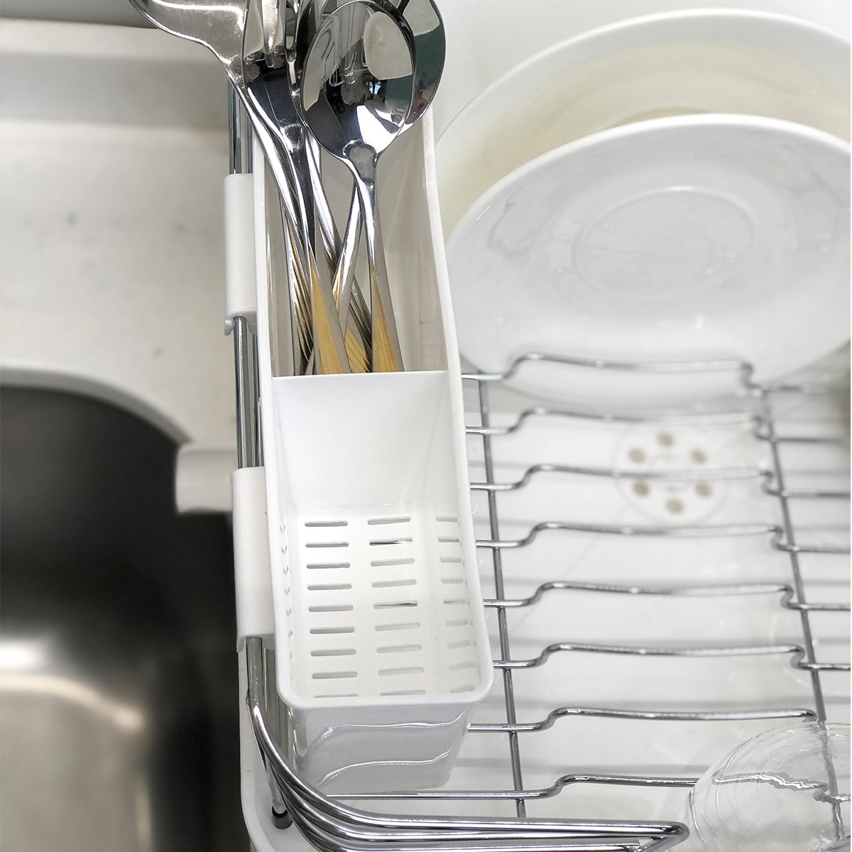 Сушилка для посуды МВМ My Home, с органайзером, белый (DR-02 WHITE) - фото 6