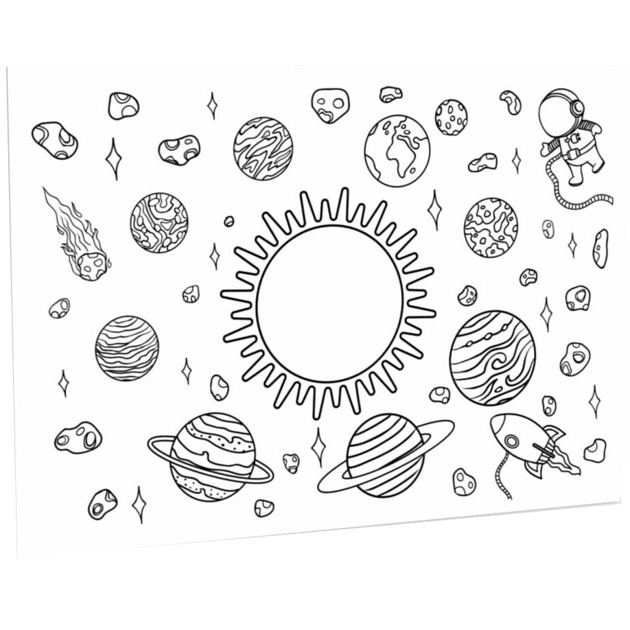 Навчальний килимок Зірка Вивчай-малюй-стирай Космос 42х29.7 см - фото 2