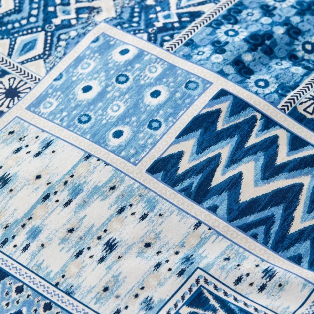 Постельное белье Karaca Home Pietra mavi, ранфорс, полуторное, голубой (svt-2000022291231) - фото 2