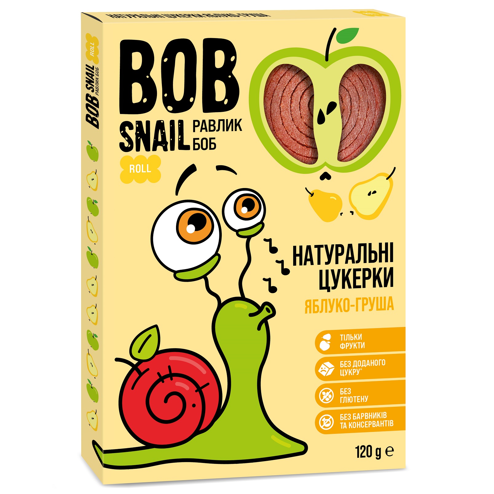 Натуральні цукерки Bob Snail Яблуко-Груша, 120 г - фото 1