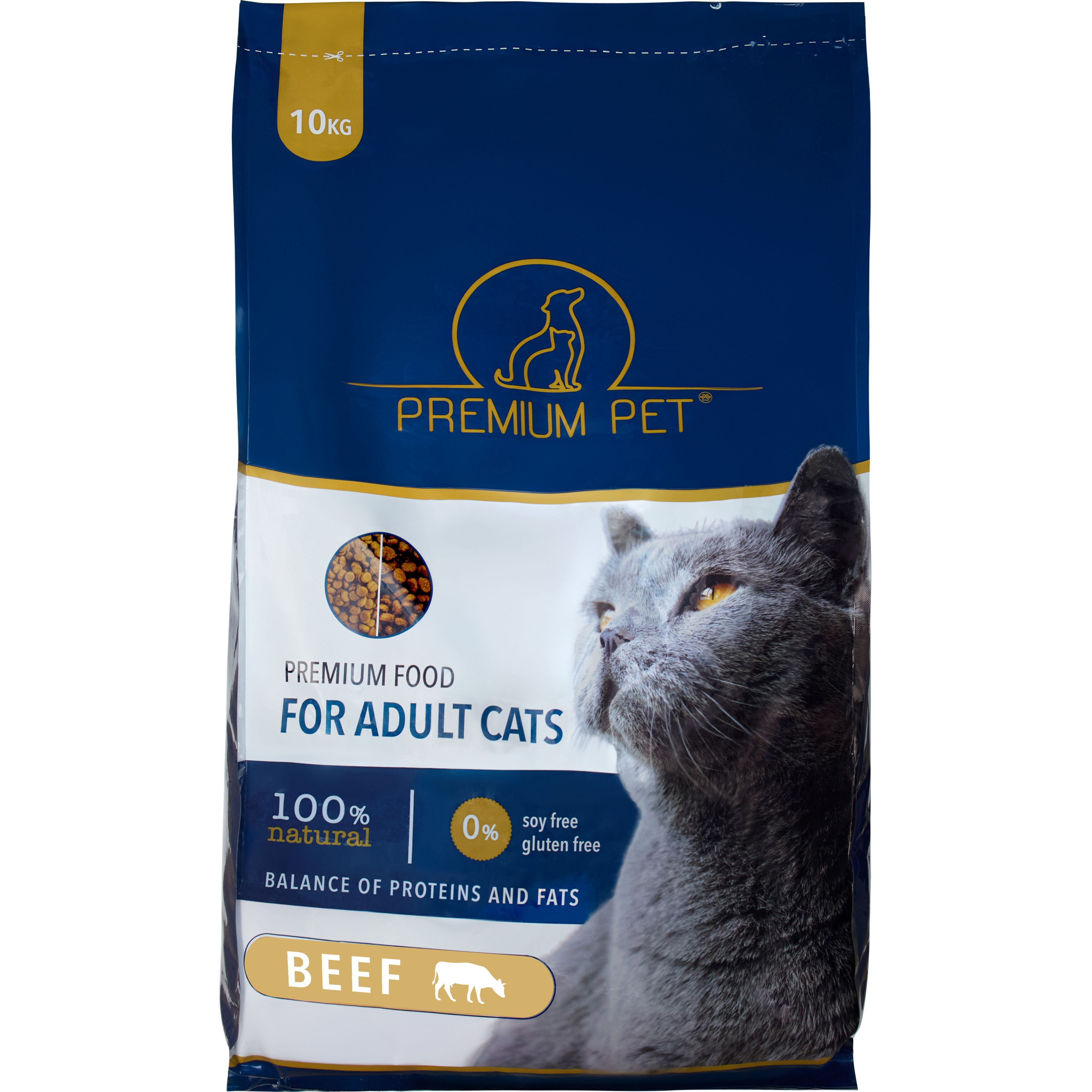 Сухой корм для кошек Premium Pet с говядиной 10 кг - фото 1