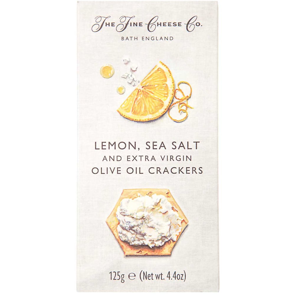 Крекери The Fine Cheese Co з лимоном, морською сіллю та оливковою олією 125 г - фото 1