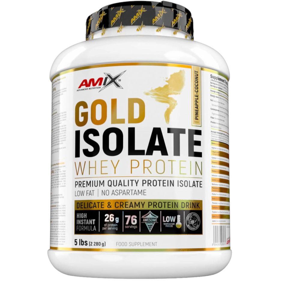 Протеин Amix Gold Whey Protein Isolate Ананасово-кокосовый сок 2.28 кг (820723) - фото 1