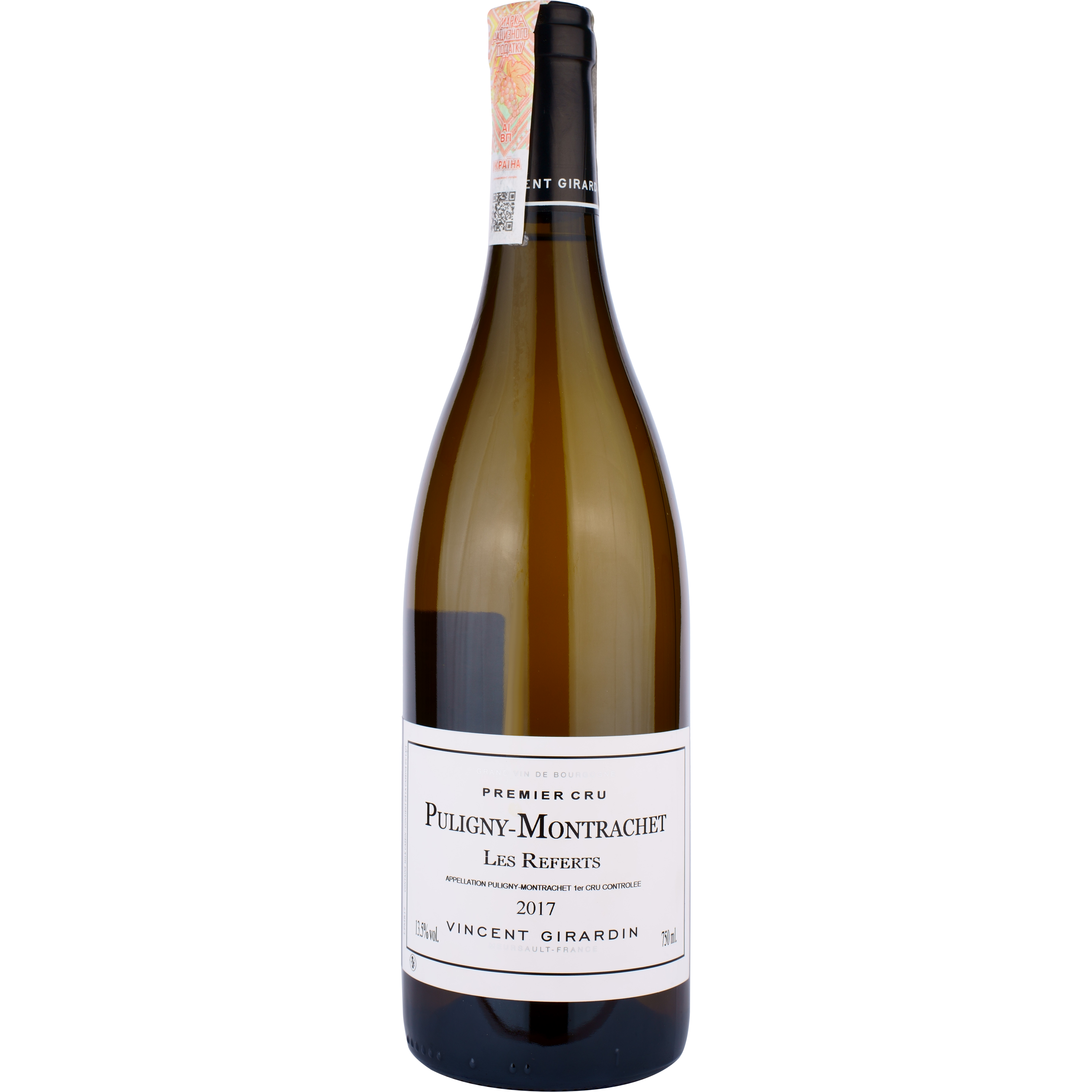 Вино Vincent Girardin Puligny-Montrachet Les Referts 1er Cru AOC, белое, сухое, 0,75 л - фото 1