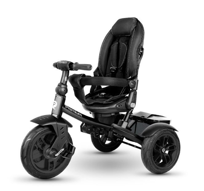 Дитячий триколісний складаний велосипед Qplay Premium, чорний (T450-3PremiumBlack) - фото 2