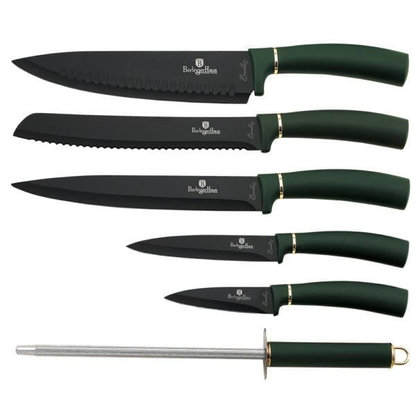 Набор ножей Berlinger Haus Emerald Collection c подставкой, 7 предметов, темно-зеленый (BH 2525) - фото 1