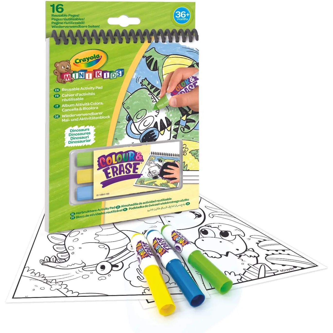 Розмальовка багаторазова Crayola Mini Kids Динозаври, 16 сторінок (81-1499-2) - фото 2
