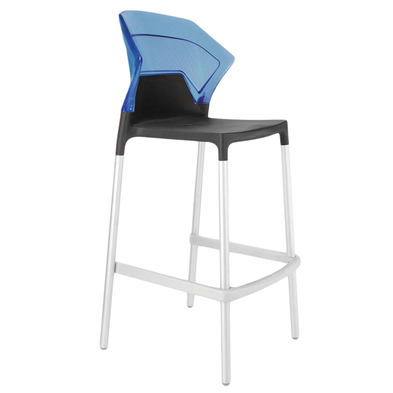 Барний стілець Papatya Ego-S, сірий з синім (4823052301378) - фото 1