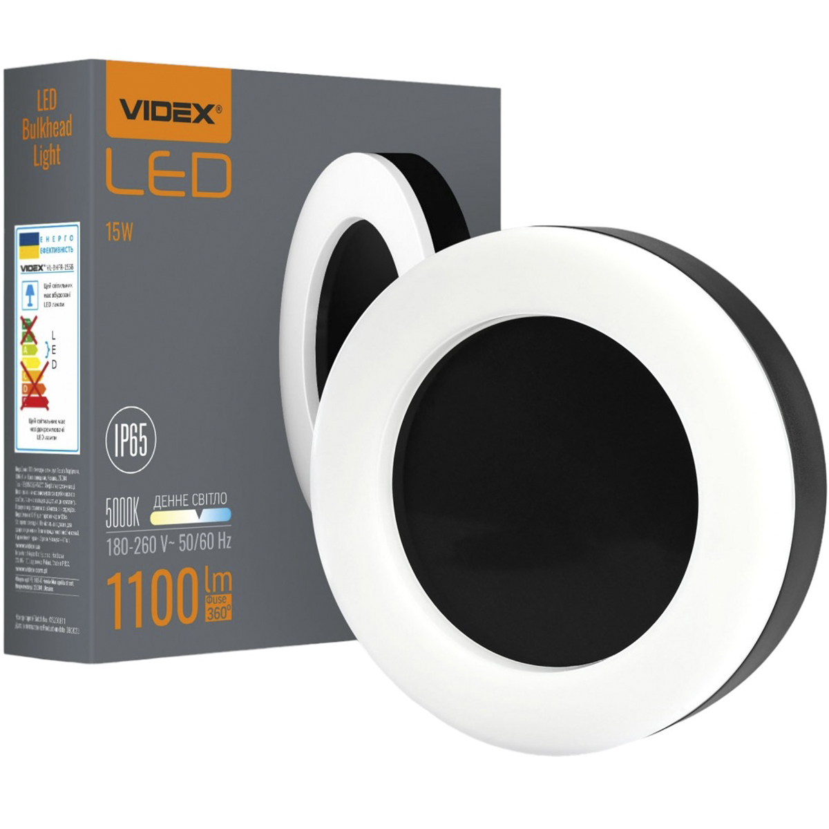 Світильник Videx LED ART IP65 15W 5000K круглий Black (VL-BHFR-155B) - фото 1