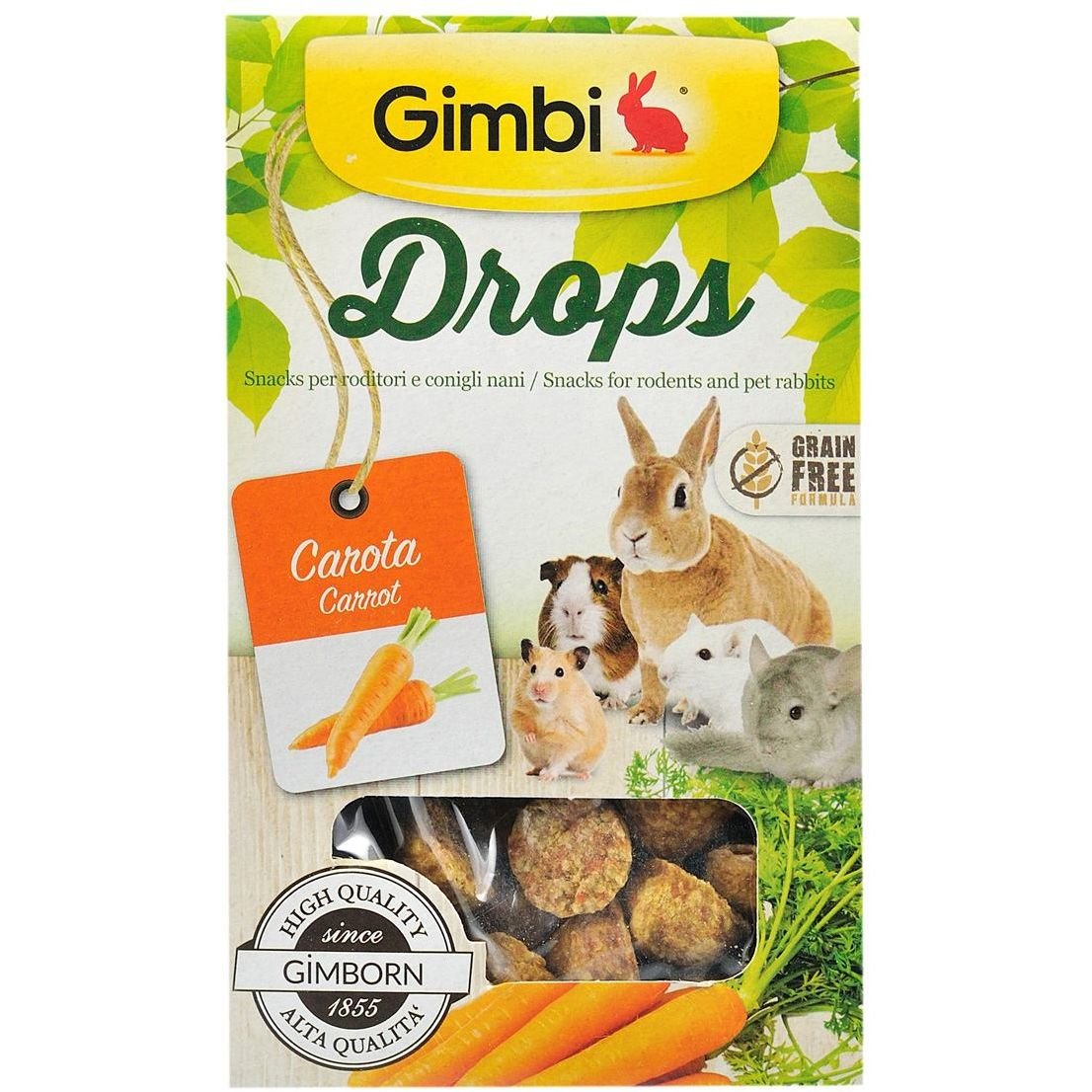 Ласощі Gimbi Drops для гризунів, дропси з морквою, 50 г - фото 3