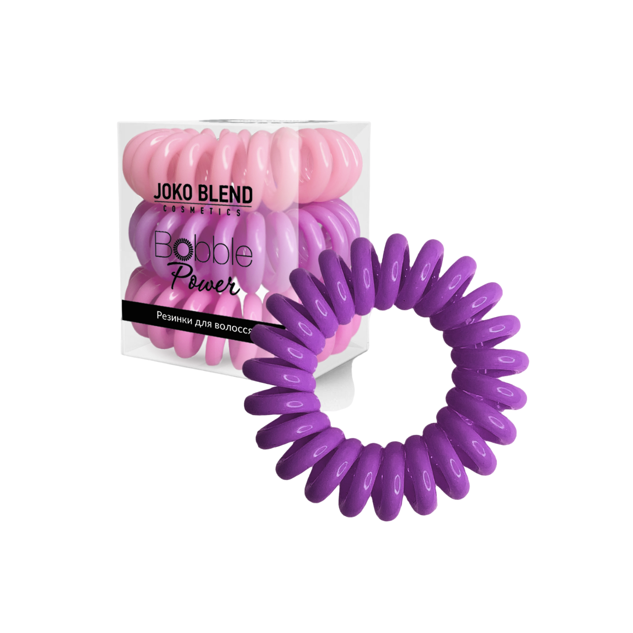 Набор резинок для волос Joko Blend Power Bobble Bright Pink Mix, лиловый, 3 шт. - фото 1