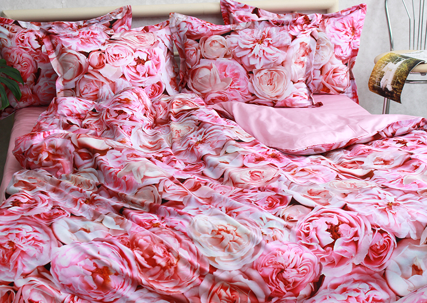 Комплект постельного белья TAG Tekstil с компаньоном Семейный Розовый 000240695 (PT-003) - фото 2