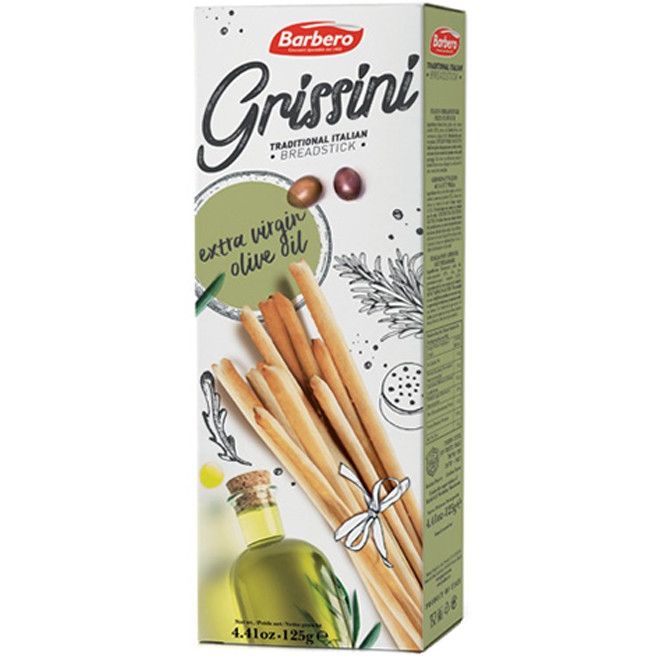 Хлебные палочки Гриссини Barbero с оливковым маслом 125 г - фото 1