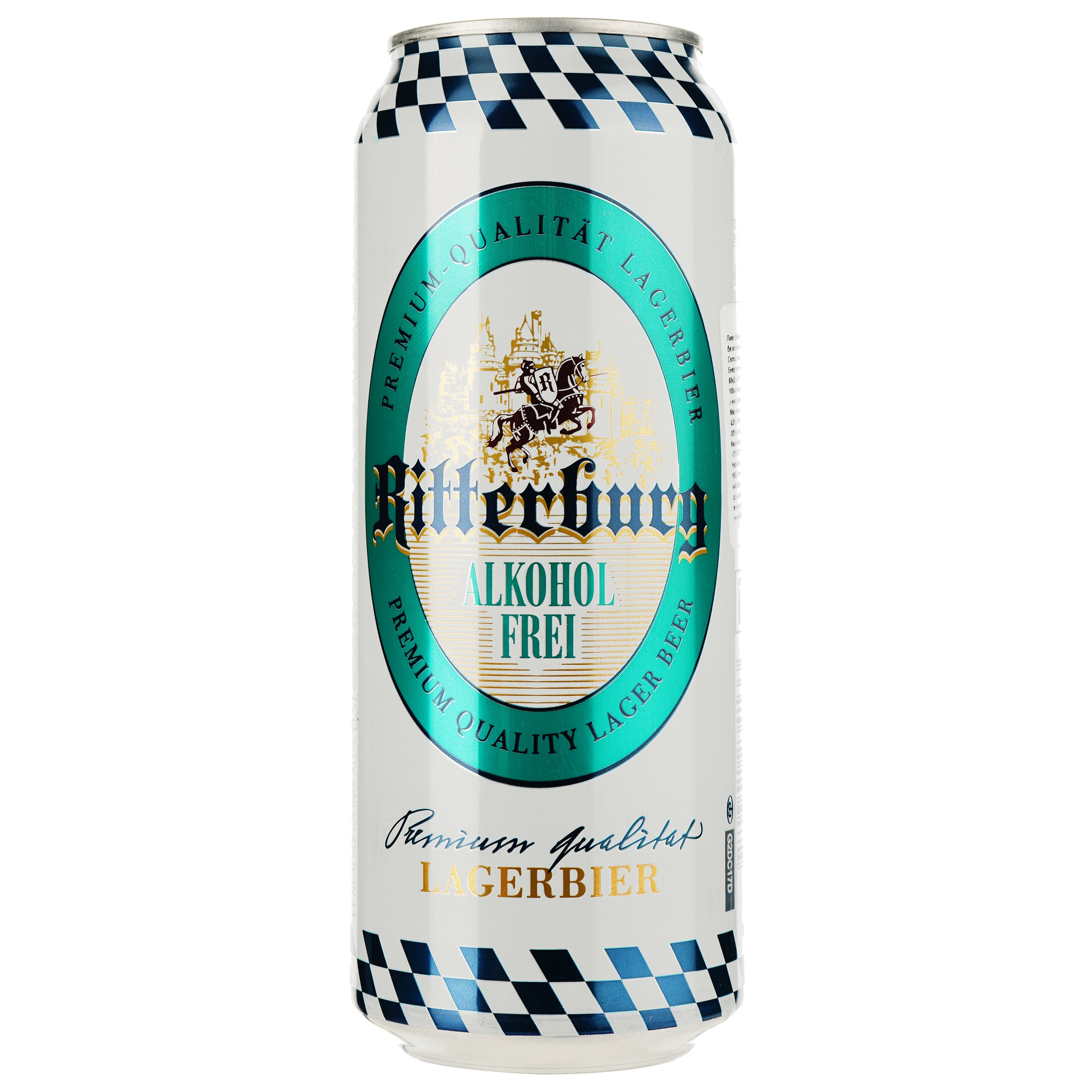 Пиво безалкогольне Ritterburg світле, з/б, 0.5 л - фото 1