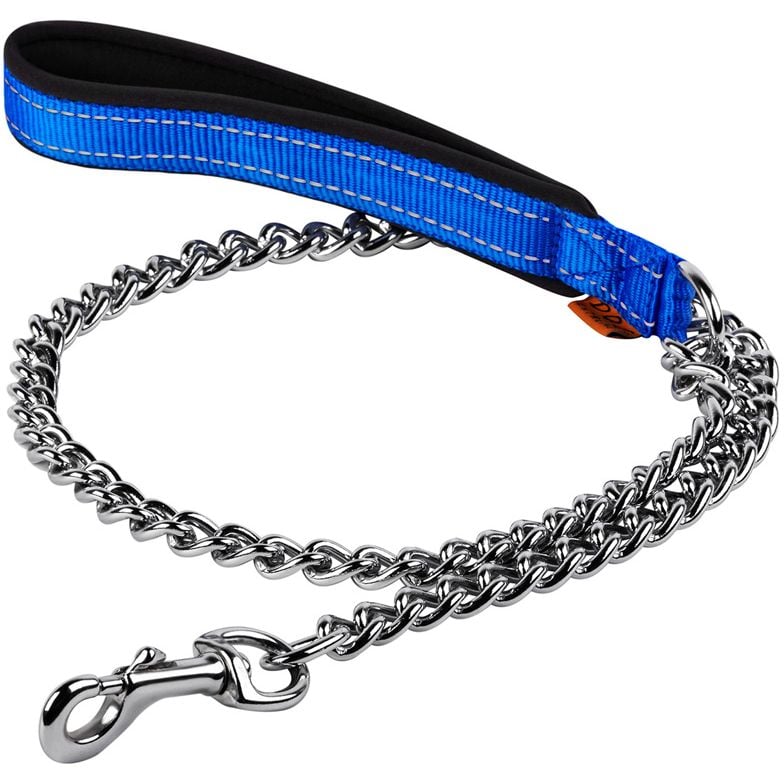 Повідець-ланцюг Dog Extremе для дрібних порід, 105х0,2 см, блакитний - фото 1