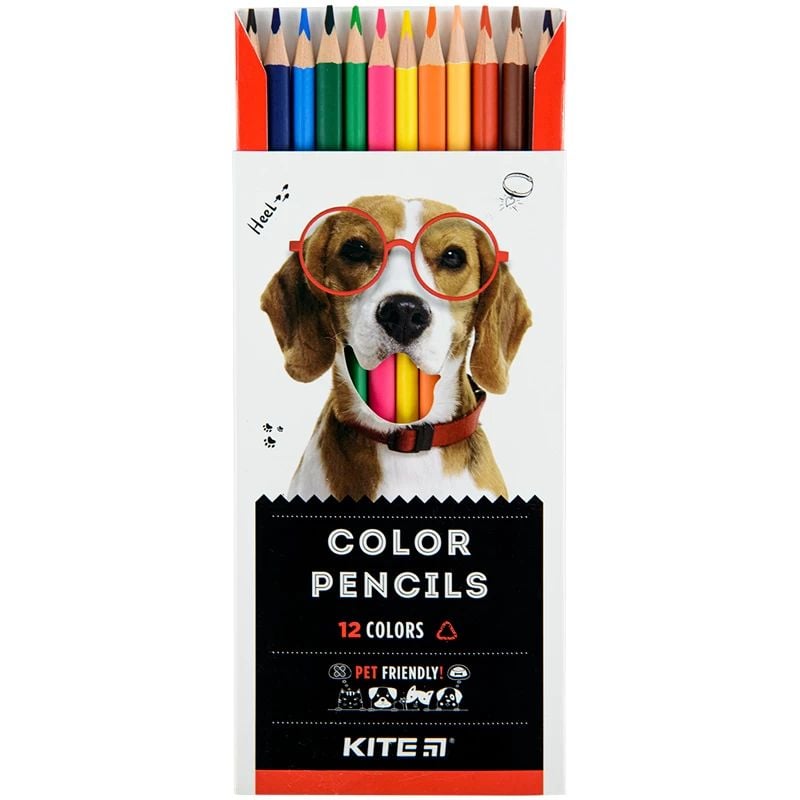 Цветны карандаши Kite Dogs трехгранные 12 шт. (K22-053-1) - фото 2