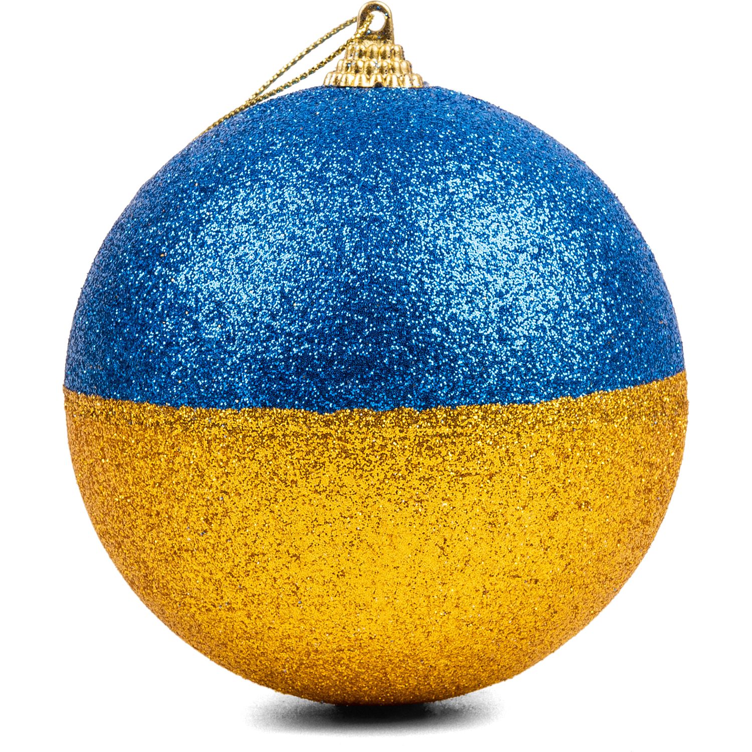 Набор новогодних шаров Novogod'ko 10 cм 2 шт. желто-синий (974890) - фото 1