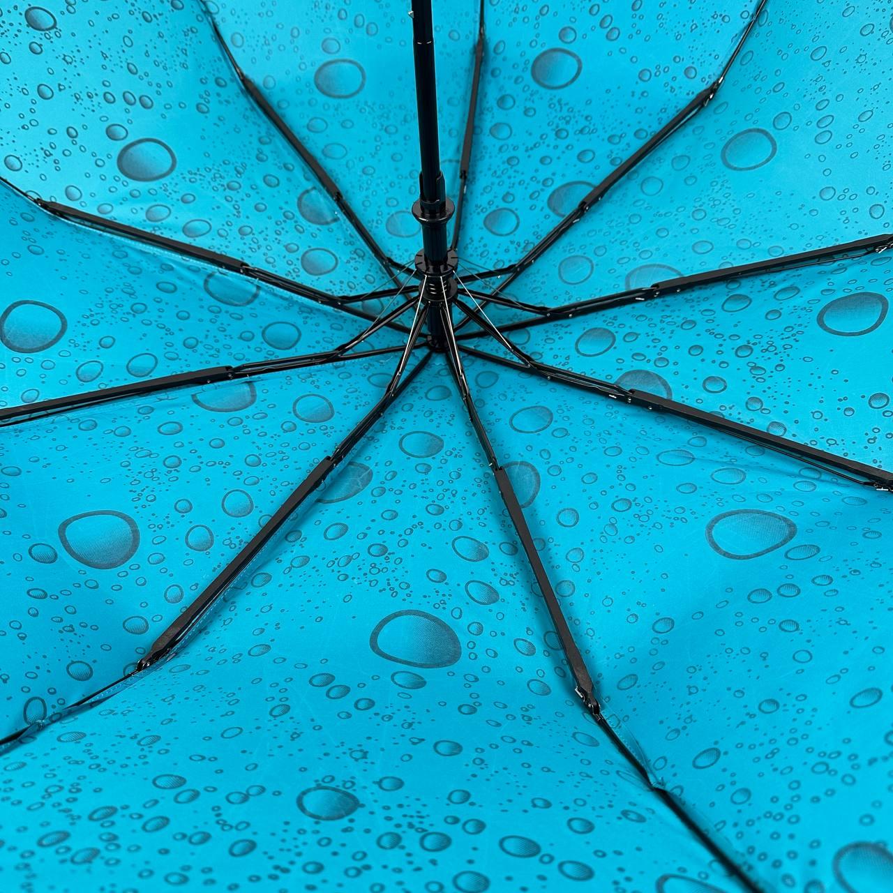 Жіноча складана парасолька напівавтомат Toprain 99 см бірюзова - фото 7