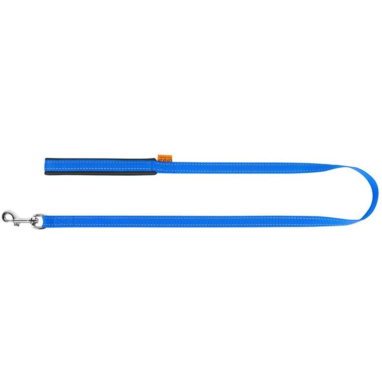 Повідець для собак Dog Extremе, нейлоновий, з прогумованою ручкою, 122х2,5 см, блакитний - фото 2