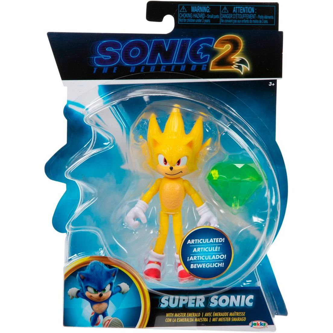 Игровая фигурка Sonic the Hedgehog 2 W2 Соник с изумрудом, с артикуляцией, 10 см (41497i) - фото 1