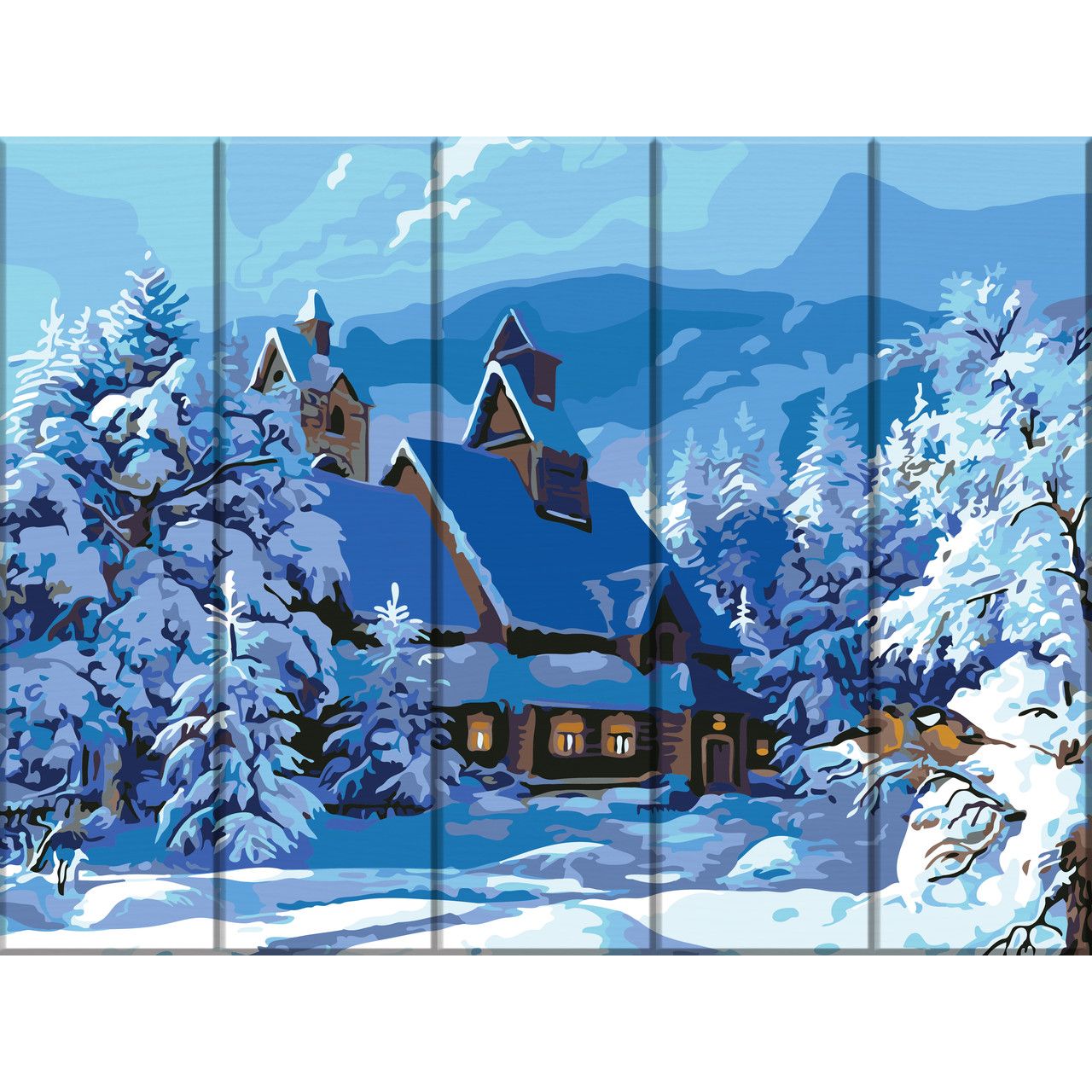 Картина за номерами на дереві Зимовий пейзаж ArtStory 30х40 см кольорова 000221585 - фото 1