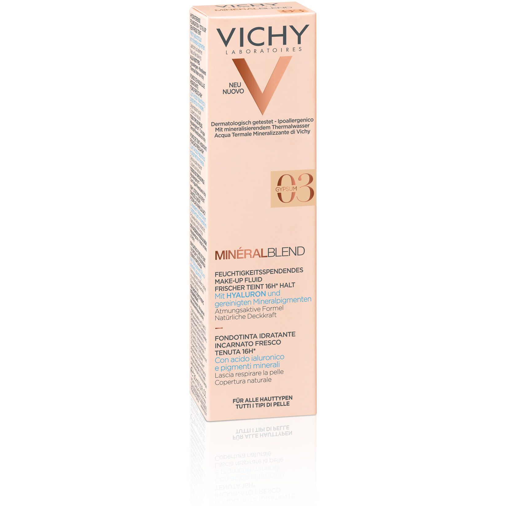 Зволожуючий тональний засіб Vichy Mineralblend, для надання шкірі природного сяючого вигляду, відтінок 03, 30 мл (MB132400) - фото 3