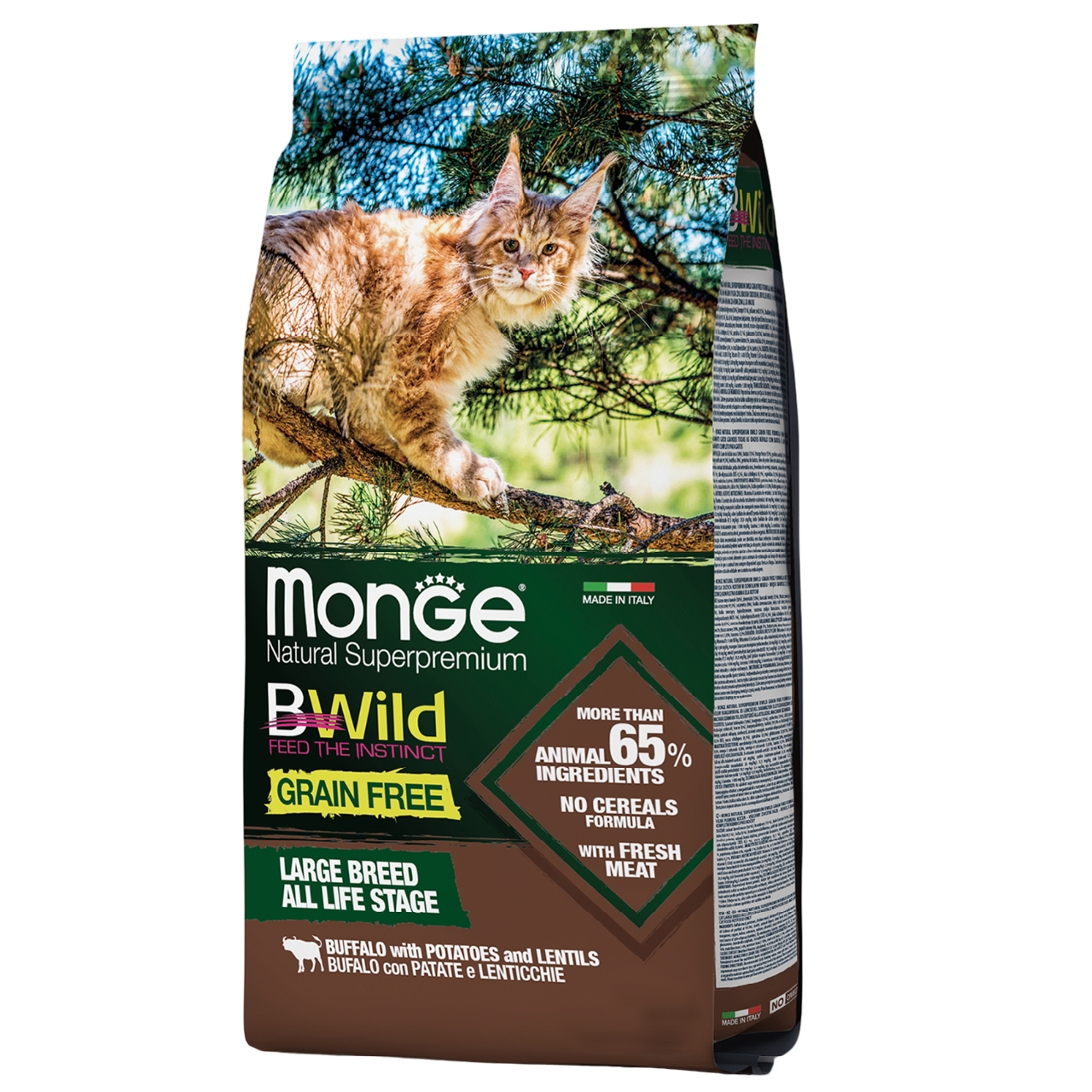 Сухой корм для котов Monge Cat Bwild Gr.Free, буйвол, 1,5 кг - фото 1