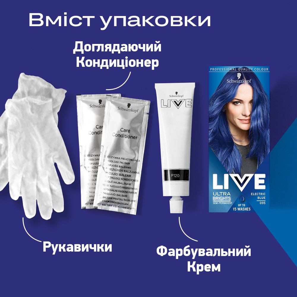 Краска для волос Schwarzkopf Live Ultra Brights 095 Electric Blue - фото 4